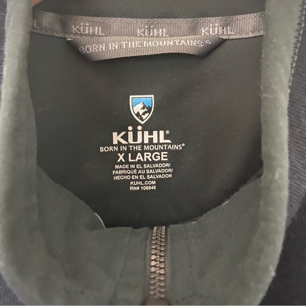 Kuhl Revel 1/4 Zip Pullover Fleece Jacket Mens Black Grey XL Performance - Picture 8 of 11
